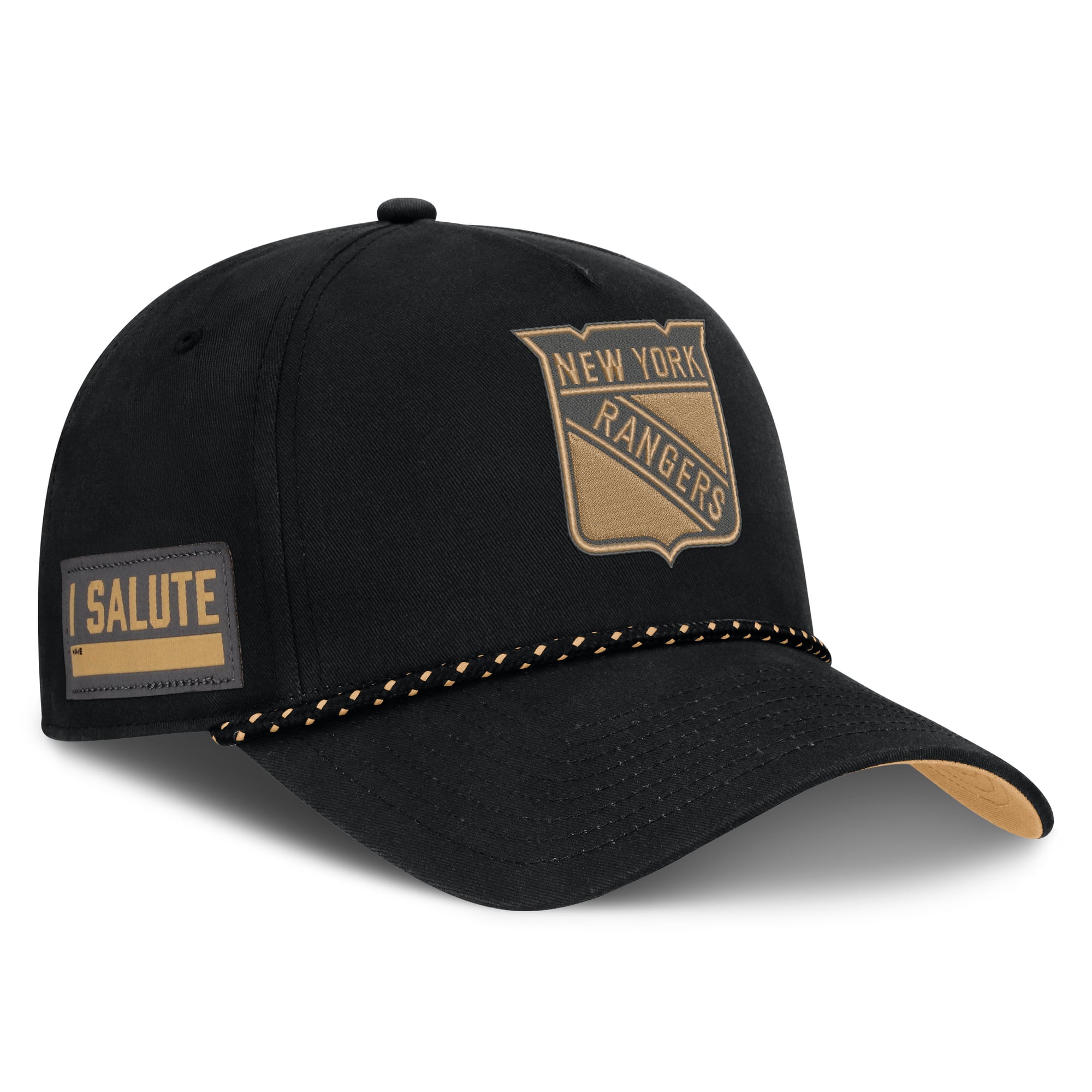 Men's Fanatics  Black New York Rangers Military Appreciation Authentic Pro A-Frame Adjustable Hat